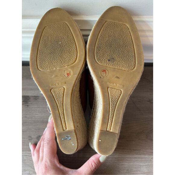 Kanna Leather Slip-on Wedge Sandals sz 41 / 10.5 Espadrille Boho Beach Vacation - Picture 7 of 7